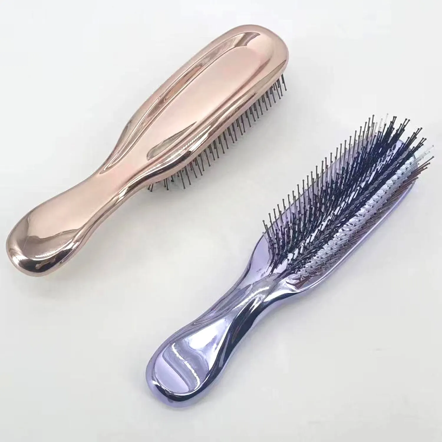 Japanese Premium Head Massager Scalp Brush Hair Massager Shampoo Brush Wet Plastic Detangling Brush Hair Cleaning Comb Rose Gold