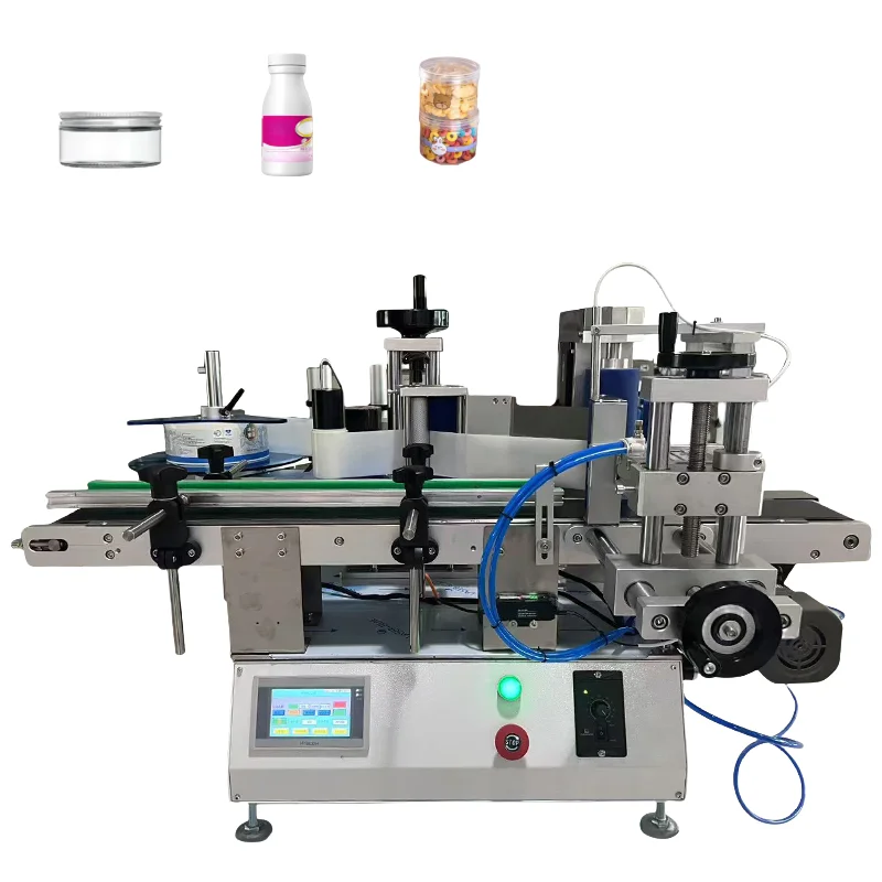 

Automatic Tabletop Round Bottle Transparent Label Two Side Laber Vial Tin Can Position Labeling Machine For Small Business
