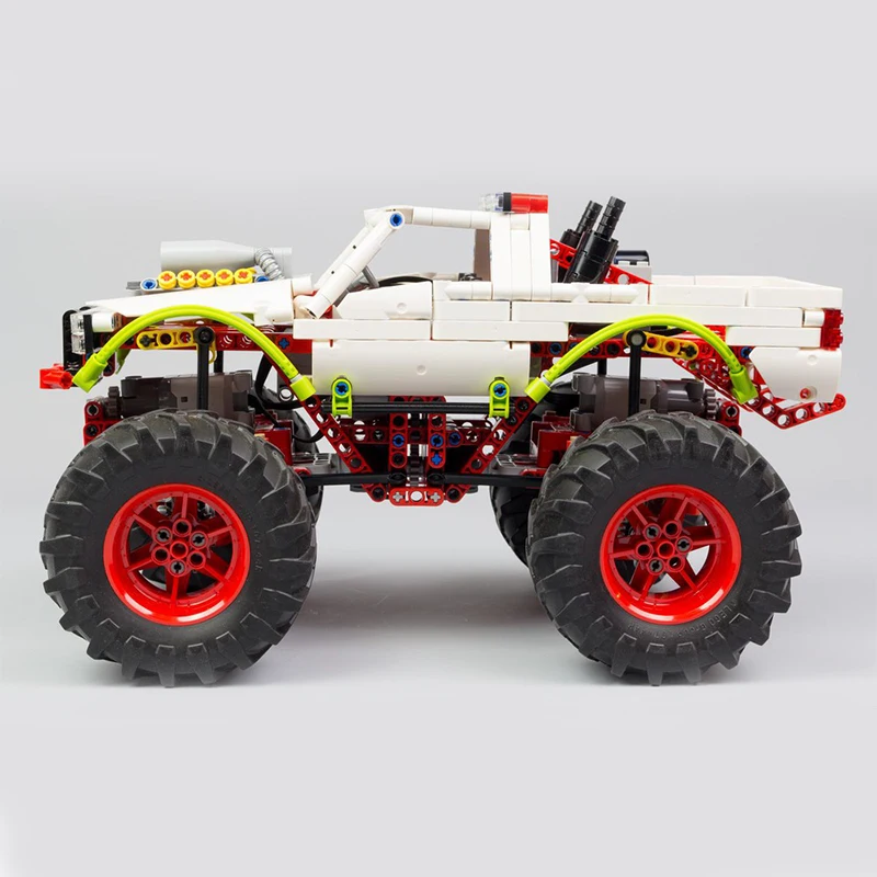 새로운 3465개 조각 모크 커스터마이즈 테크니컬 럭셔리 화이트 몬스터 트럭 모델 블록 스피드 차량 브릭 장난감 어린이 성인 선물