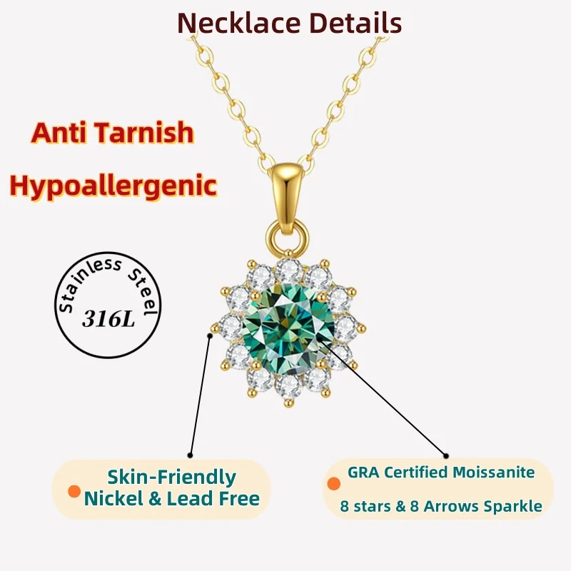 

jewelry for women, high quality jewelry, Hypoallergenic necklace, moissanite necklace for women,Bohemian, christmas gift for