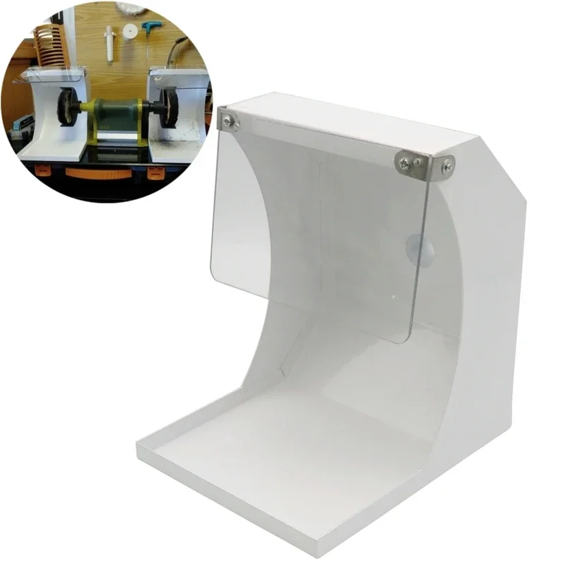 Durable Metal Dust Proof Cover Fit For Bench Grinder Jewelry Polishing Machine Anti-Splash Protective Lid Separate Dust Isolatio