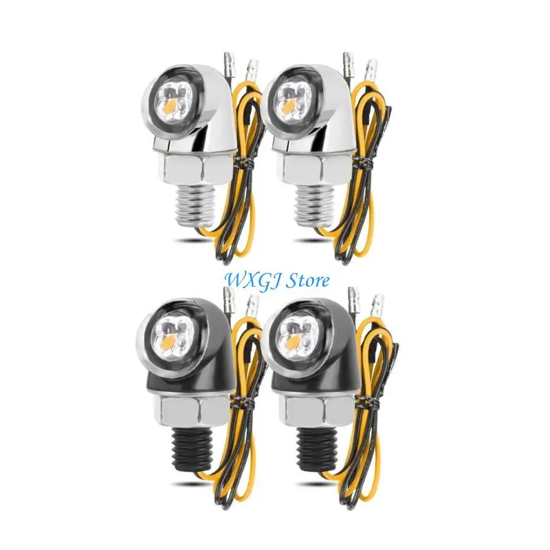 

37JE Motorcycle Mini Turn Signals Retro Inspired Design Sturdy Aluminum LED Lighting