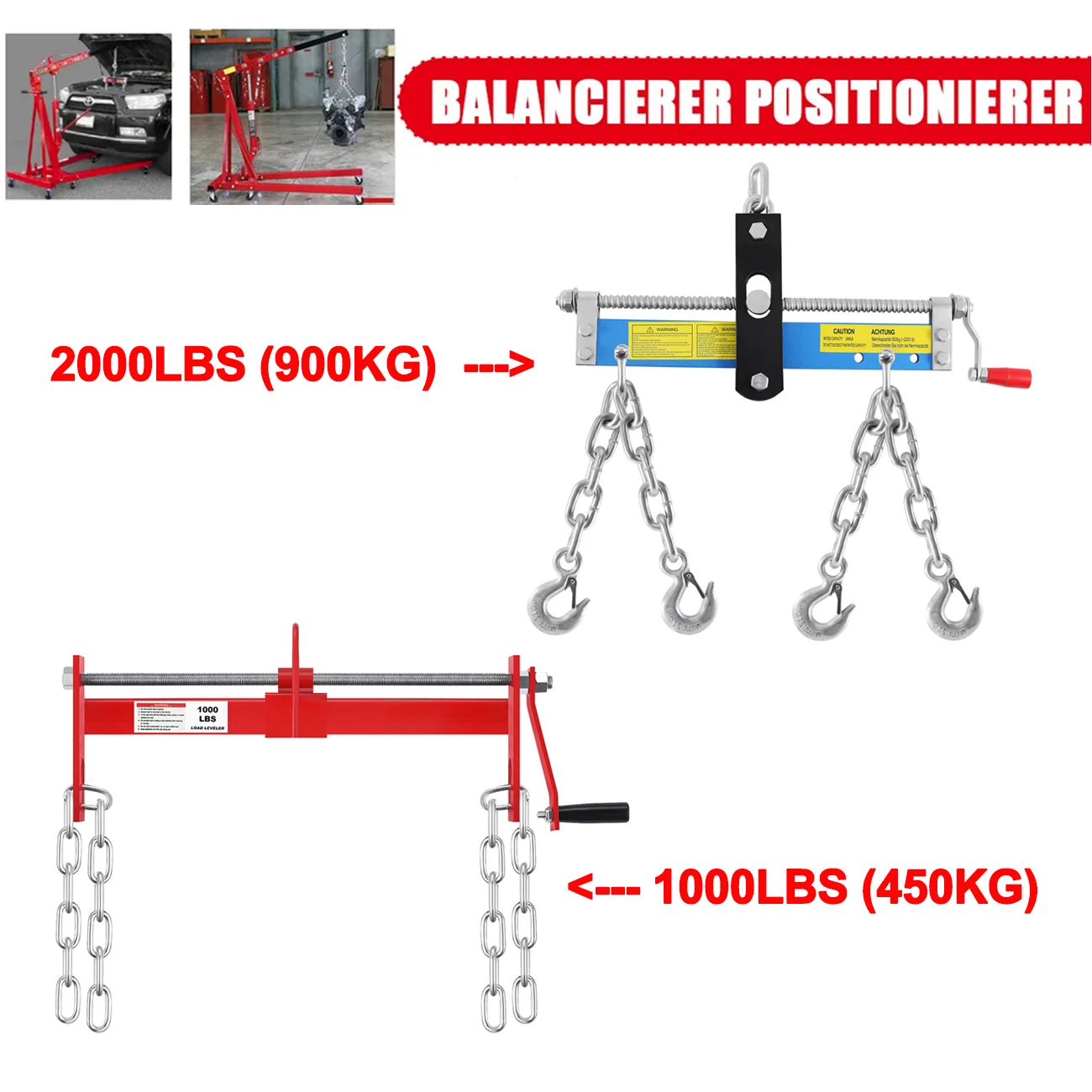 450KG/900KG Balance Frame Engine Leveler Hoist Lifting Crane Heavy Duty Engine Hoist Hanger Balance Support Stand Repair Tool