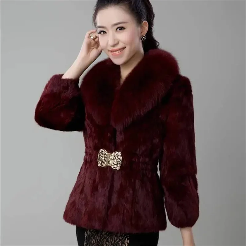 Fur Jacket Women 2026 New Autumn Winter Korean version imitation otter rabbit fur fox fur collar Lady Short Coat Female Warm Top