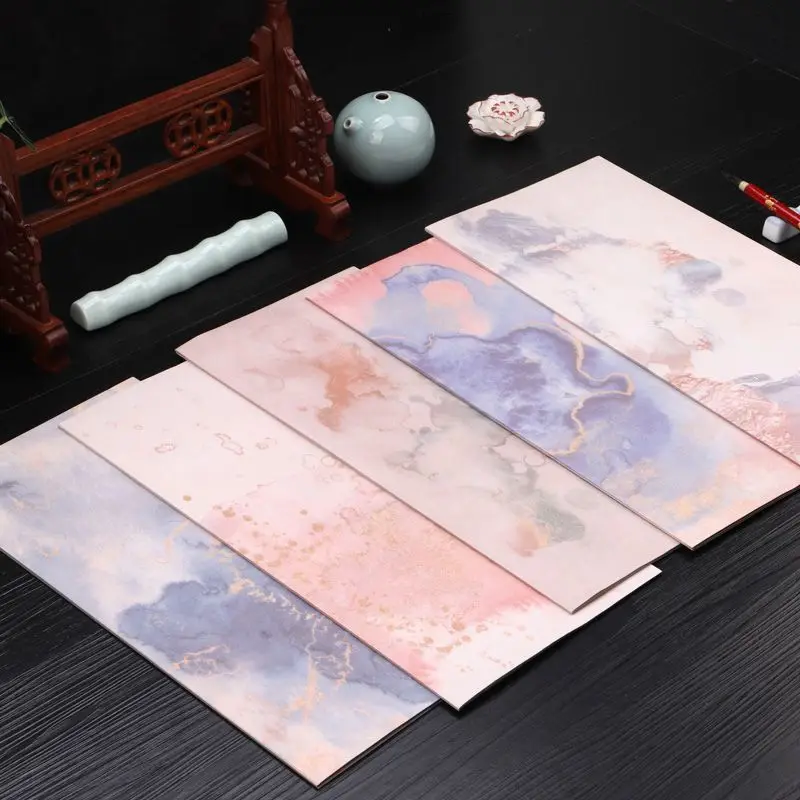 Traditional Chinese Vintage Half Raw Xuan Paper Calligraphy Rice Paper Blank Writing Sheets for Calligraphy Painting Training