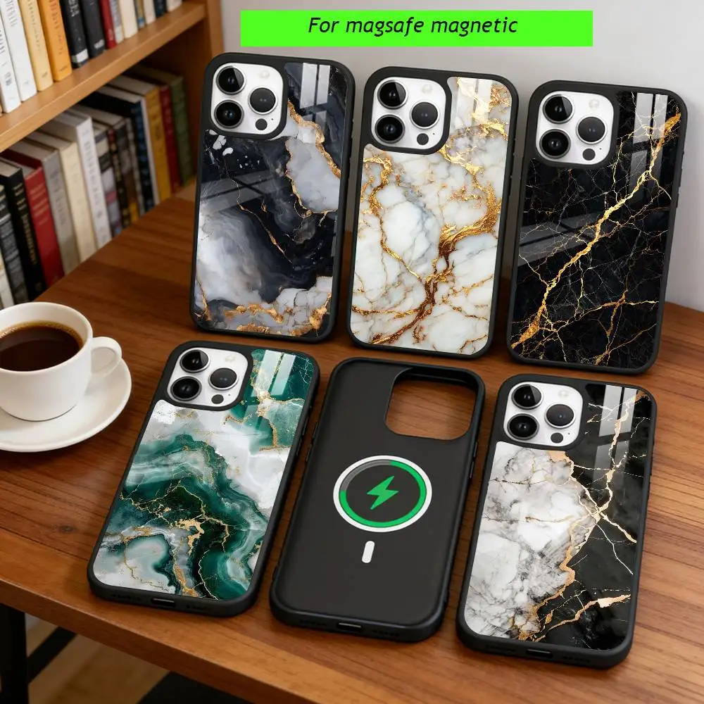 

Marble pattern theme Phone Case For iPhone17,16,15,14,13,12,11 Plus,Pro Magnetic with Magsafe Wireless Charging