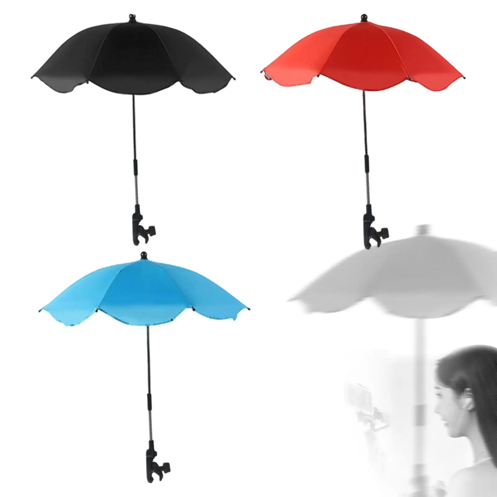 Beach Chair Umbrella with Clip Multipurpose Waterproof for Deck Pool Outdoor