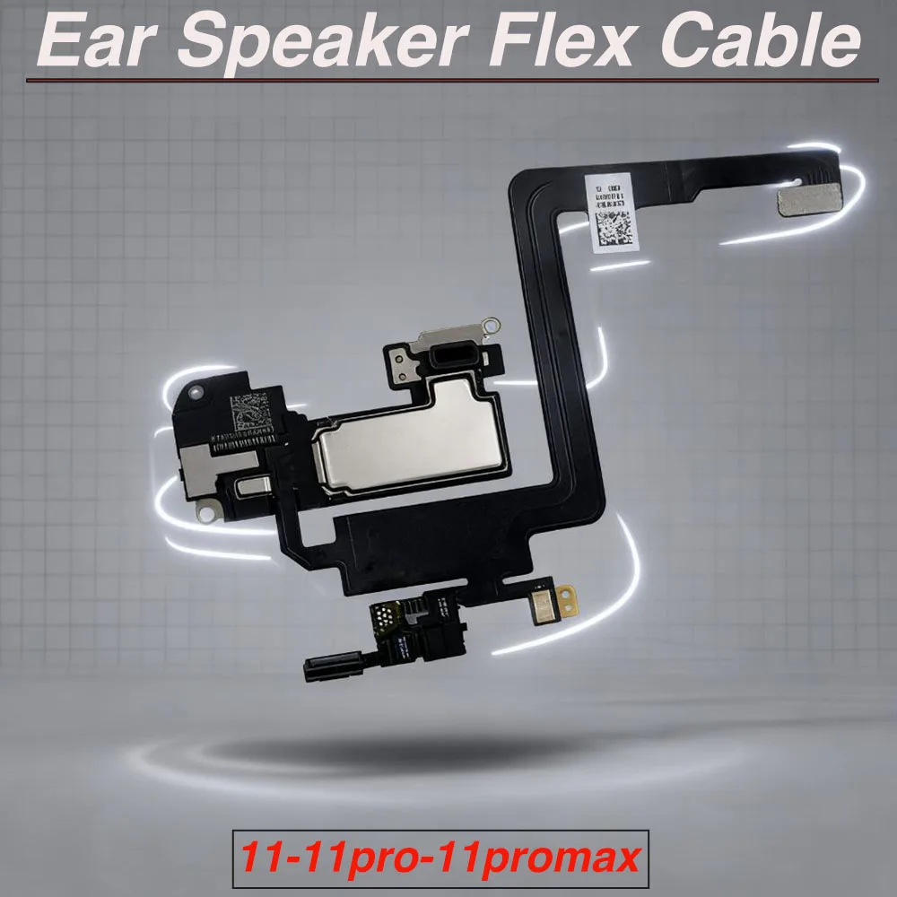 Ear Speaker With Flex Cable For iPhone 11 Pro Max Upper Earpiece Include Microphone Light Sensor Replacement