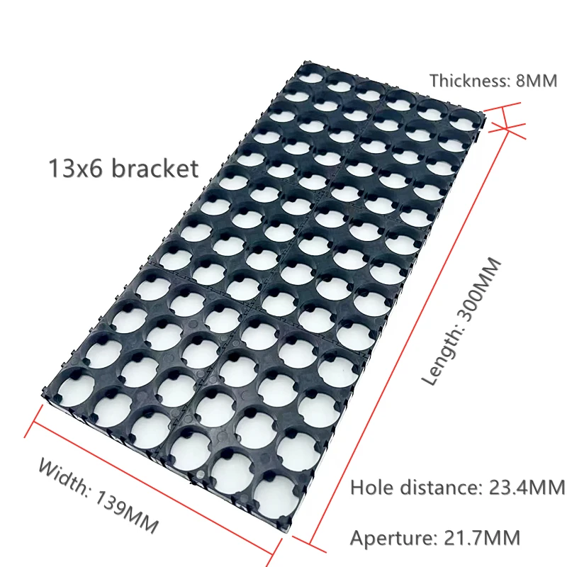 13 Strings Battery Combination Bracket 21700 Lithium Battery Fixed Combination Bracket Aperture 21.7MM