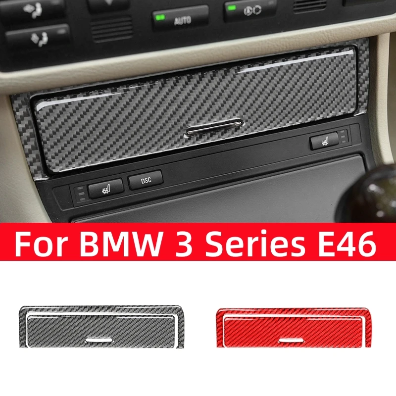 For BMW 3 Series E46 1999-2004 Accessories Carbon Fiber Interior Car Transmission Shift Box Button Panel Trim Cover Stickers