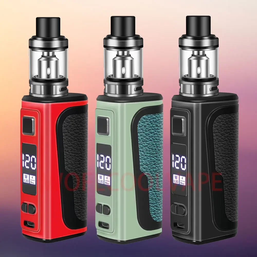 

Испаритель электронных сигарет 120 Вт Box mod vape Kit E cigarette vaper Shisha18000 мАч встроенный аккумулятор 2,0 мл бак OLED-экран