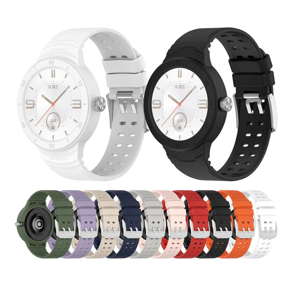 For Huawei Watch GT Cyber Strap Watchband with Case One-piece Wrist Premium Silicone Watch band