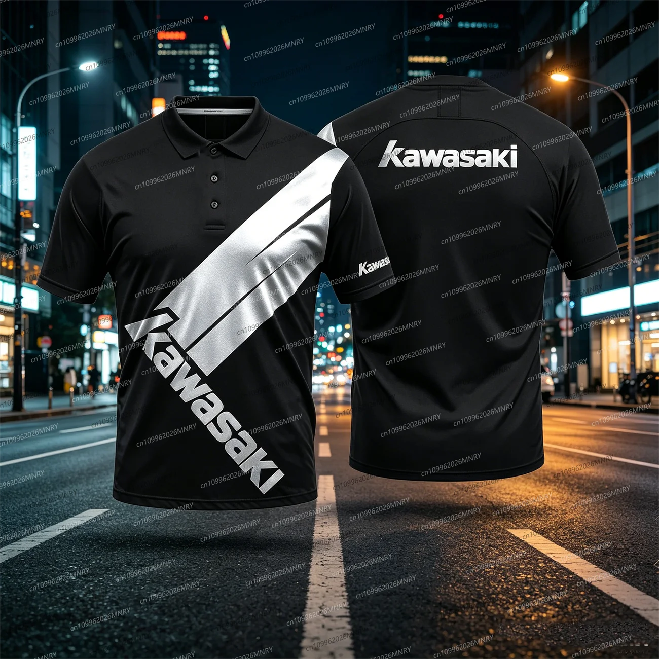 

Summer Men's polo shirt Casual Short-sleeved Breathable T-shirt 3D Motorcycle Print Kawasaki T-shirt Women tshirt Training Top