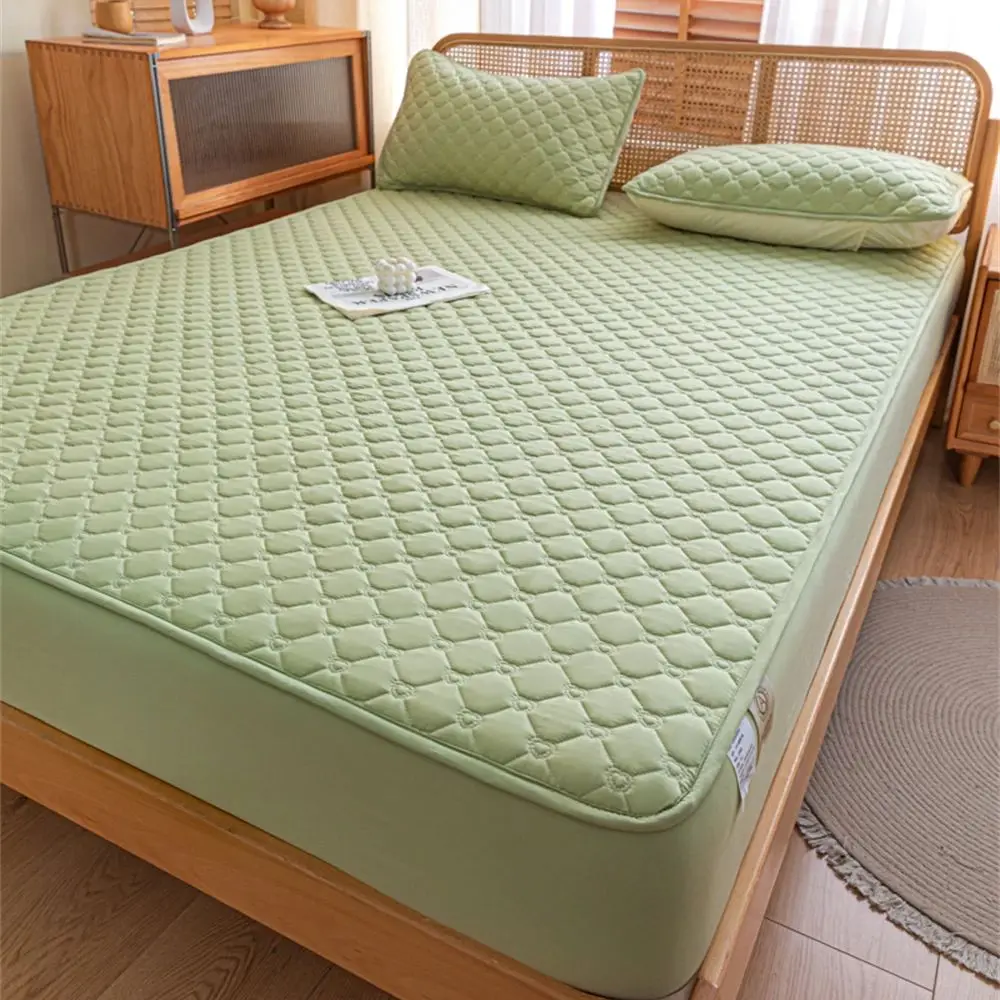 

Утолщенный стеганый наматрасник, простыня с эластичной лентой, защитная накладка, покрывало, приятное для кожи покрывало, одинарное/двойное