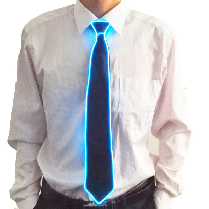 Suministros de iluminación de vacaciones para hombres, corbata, accesorios de disfraz, Decoración LED brillante, corbata para club nocturno, Noche Oscura