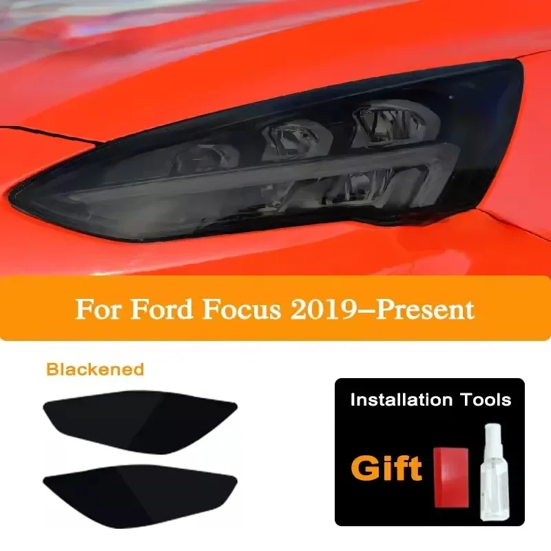 

For Ford Focus 4 MK4 2019 2020 Transparent TPU Sticker Accessories Car Headlight Tint Black Protective Film Anti-scratch PPF