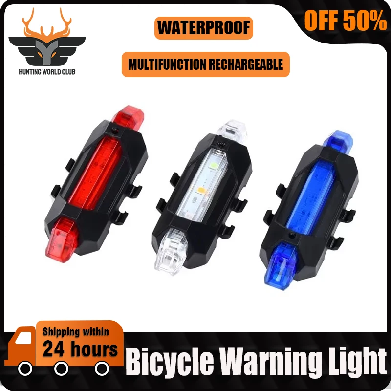 

WADSN LED Bicycle Tail Light USB Rechargeable Mountain Bike Safety Warning Front And Rear Flashing Lamp Night Riding Accessories