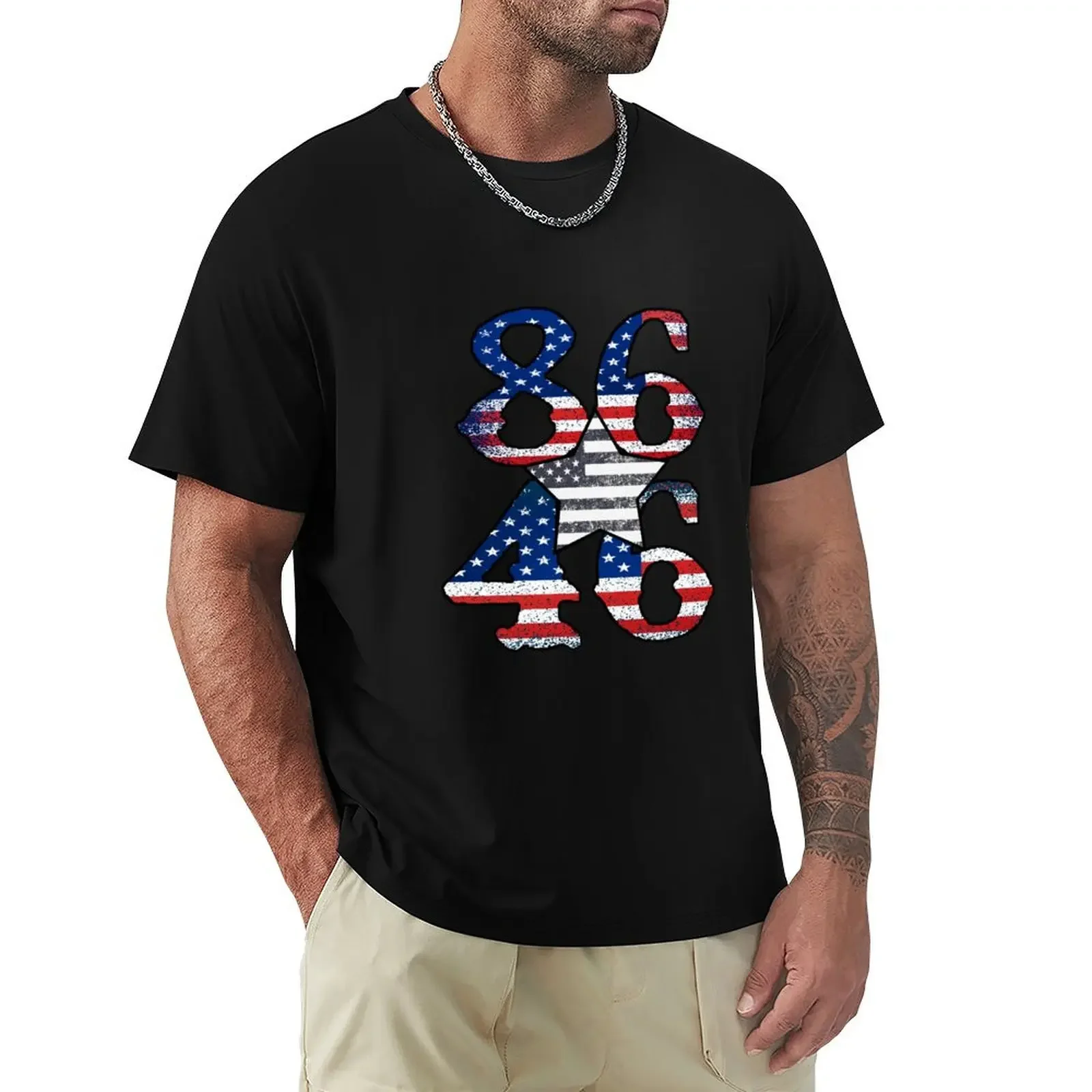 8646 anti Joe Biden, 86 46 impeach biden vintage flag 8646 joe Biden anti , not my President Impeach , flag usa, 86 46 b T-Shirt