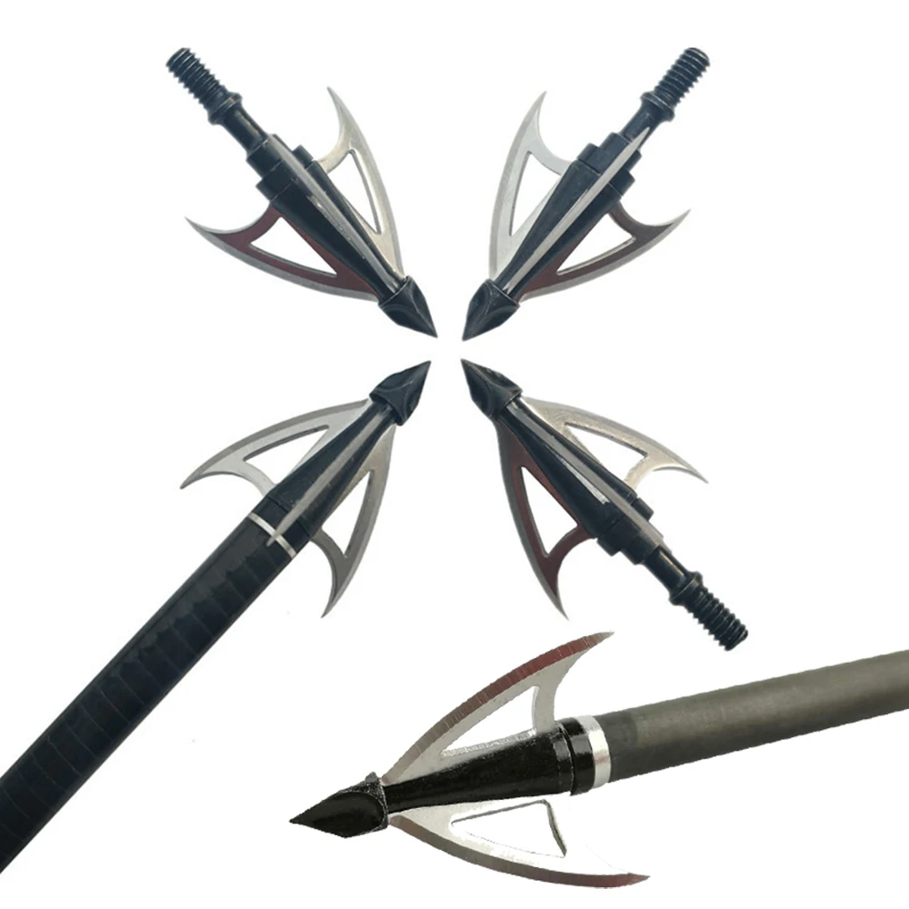 

6/12Pcs 100 Grain Broadhead Archery 3 Fix Blade Arrowhead Stainless Steel Arrow Tips for Bow Hunting Shooting Accessories