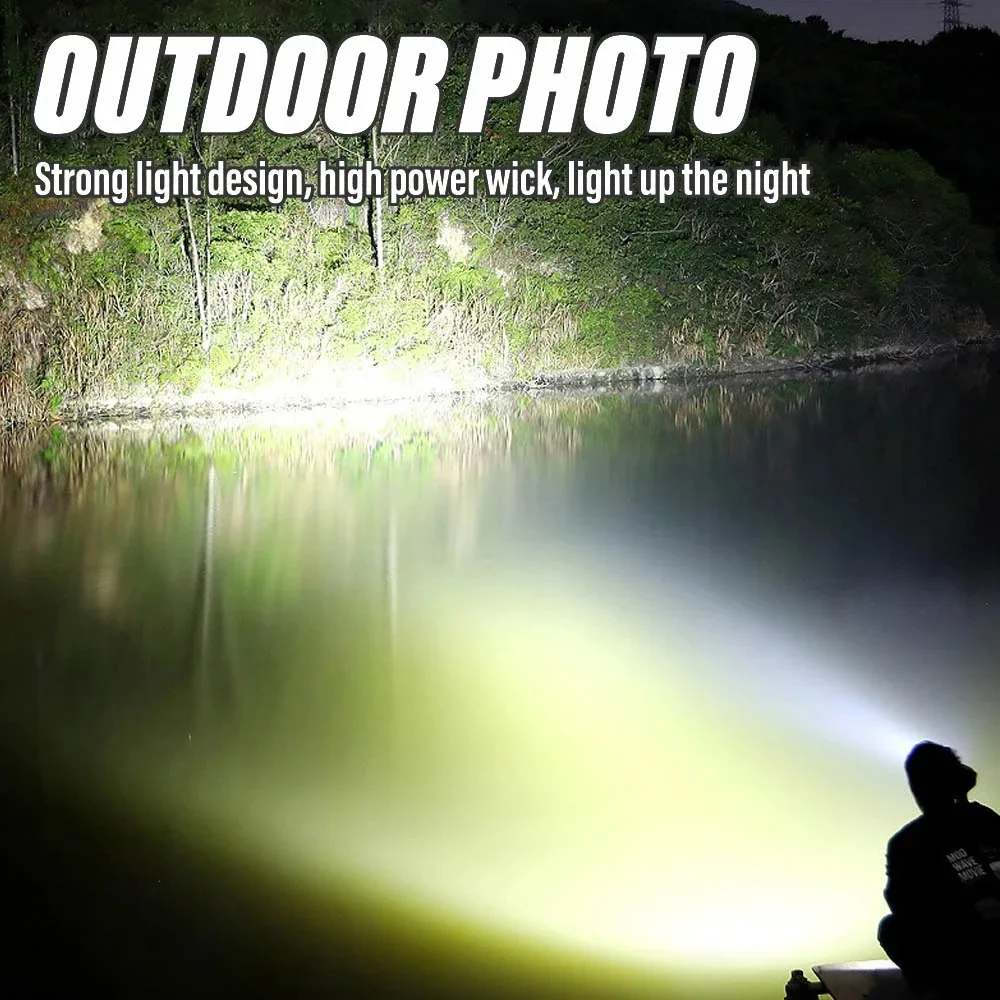 High Power Flashlight 55 LED Super Bright Lantern USB Rechargeable Strong Light Torch Waterproof Powerful Lamp Camping Outdoor