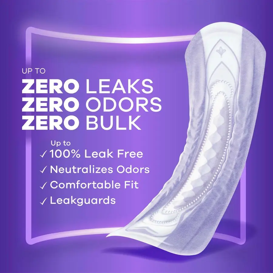 Adult Incontinence Pads for Women, Heavy Absorbency, Long Length, Postpartum Pads, 156 Count 4 Packs of 39