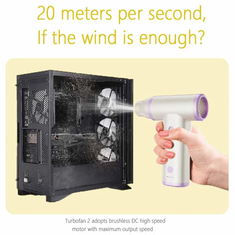 Xiaomi J01 Violent Blower Fan 3nd Turbo Blower Fan Jetfan Strong Fans Handheld 9800000 RPM Wind Speed 52m/s Outdoor Violent Fan