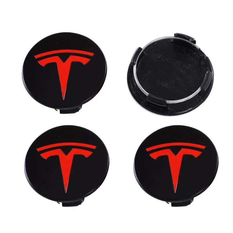 4pcs 56mm Wheel Hub Center Caps For Tesla Model 3 Model Y Badge Cover Hubcaps for Tesla Model Y X S 2023 Car Accessories