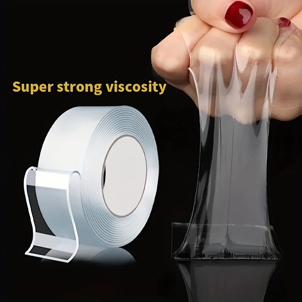 Fita Adesiva Nano Ultra Forte de 20-50mm de Largura, Fita Dupla Face de Alta Viscosidade, Transparente, Reutilizável e Sem Marcas para Montagem