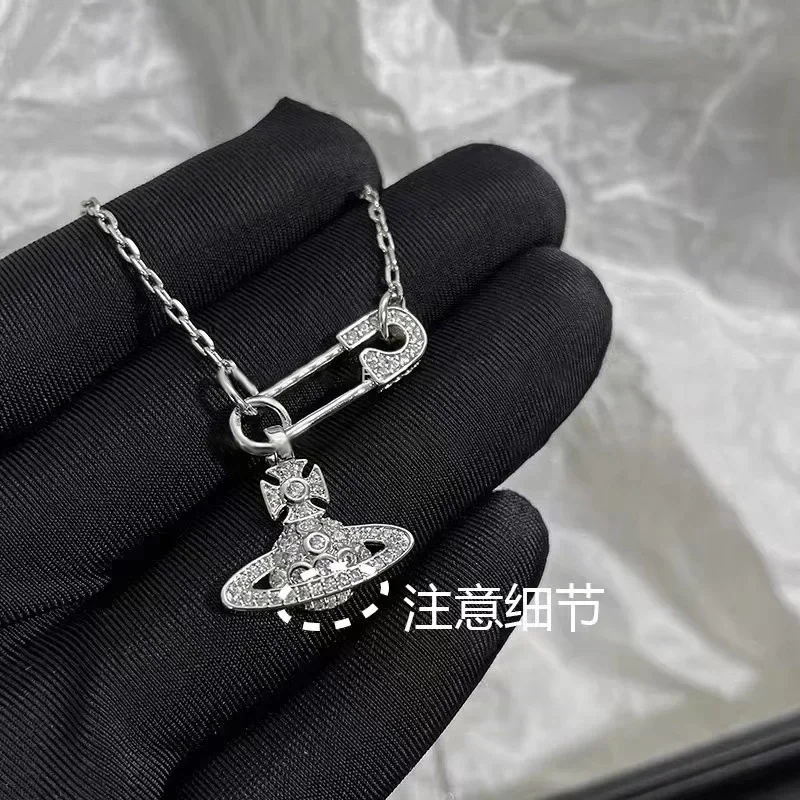 MDL مويسانيتي styl.Empress Dowager دبوس كوكب قلادة المرأة مزاجه بسيط الترقوة سلسلة Netroots هدية شعور مميز