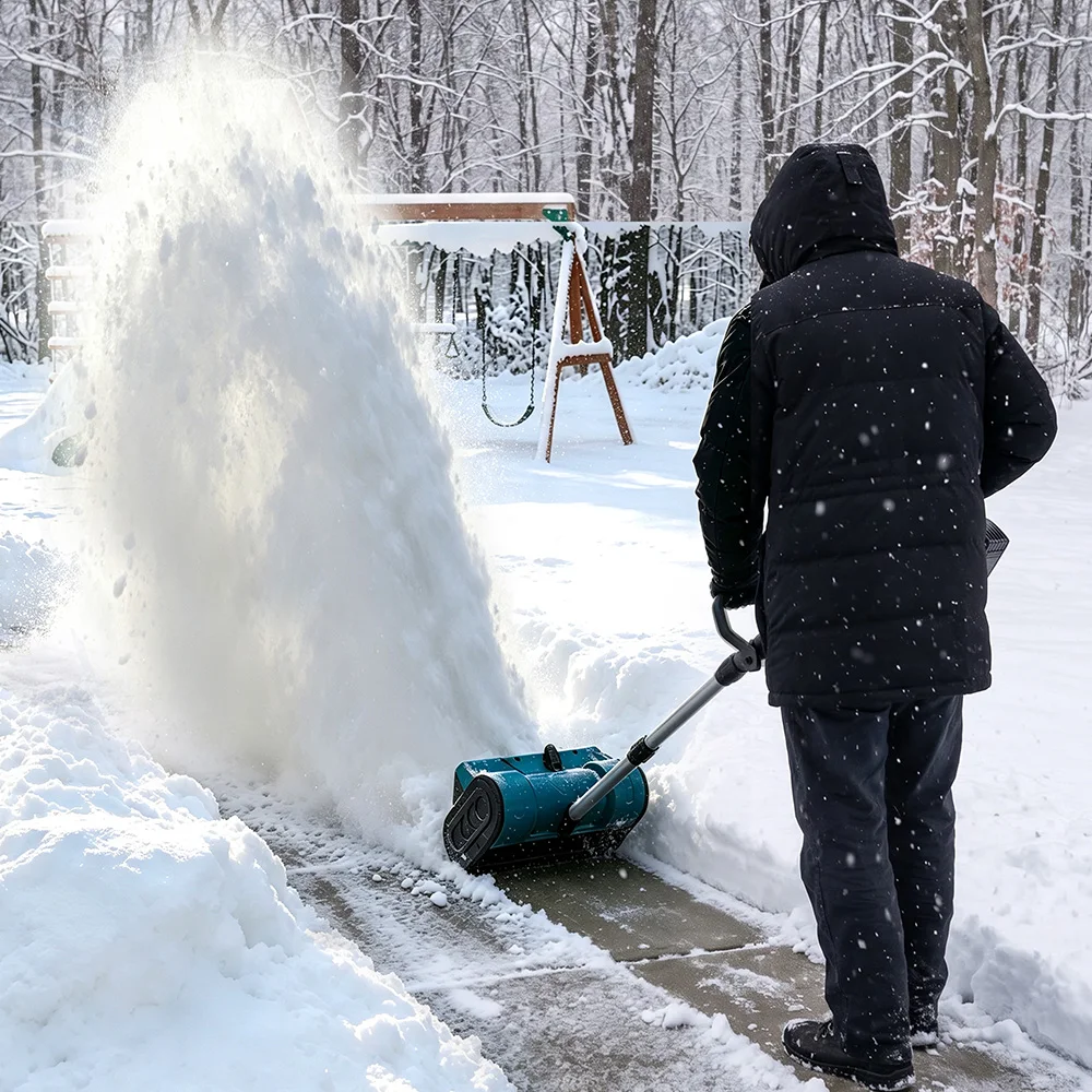 ONEVAN 3000W 300mm Brushless Electric Snow Plow Cordless Snow Sweeper Shovel Clean Street Courtyard For Makita 18V Battery Pin