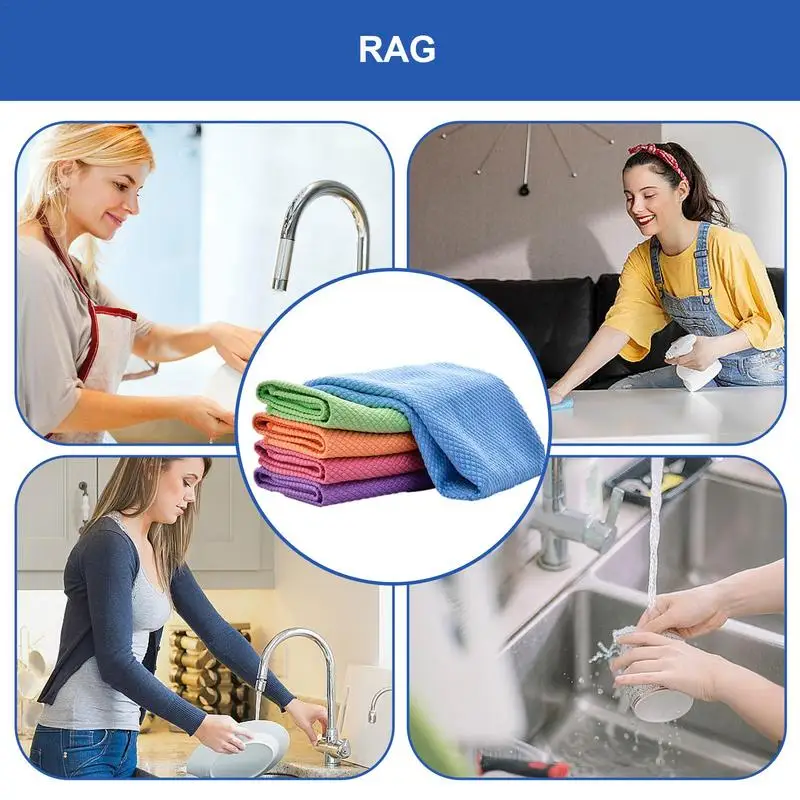 Cleaning Cloth Wiping Glass Cleaning Rags Absorbent Reusable Glass Wipe Cloth Household Cleaning For Glass Mirror Window Faucets