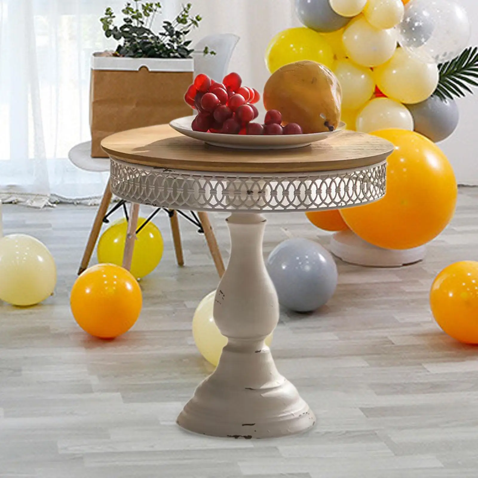

Round Cake Stand Pedestal Stand Table Centerpiece Fruit Plate Serving Platter Stand for Table Countertop Anniversary