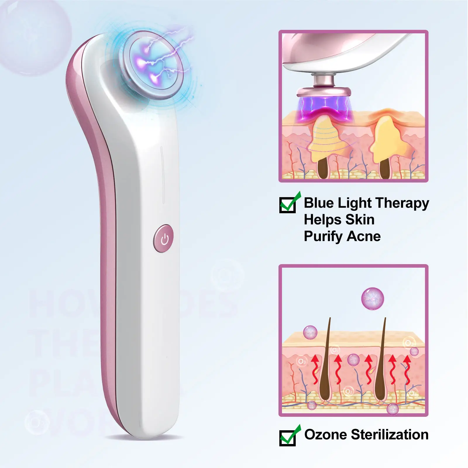 جهاز علاج الأوزون بالبلازما الفولاذي لإزالة ندبات حب الشباب وعلاج تبييض البشرة لمنتجعات الجسم