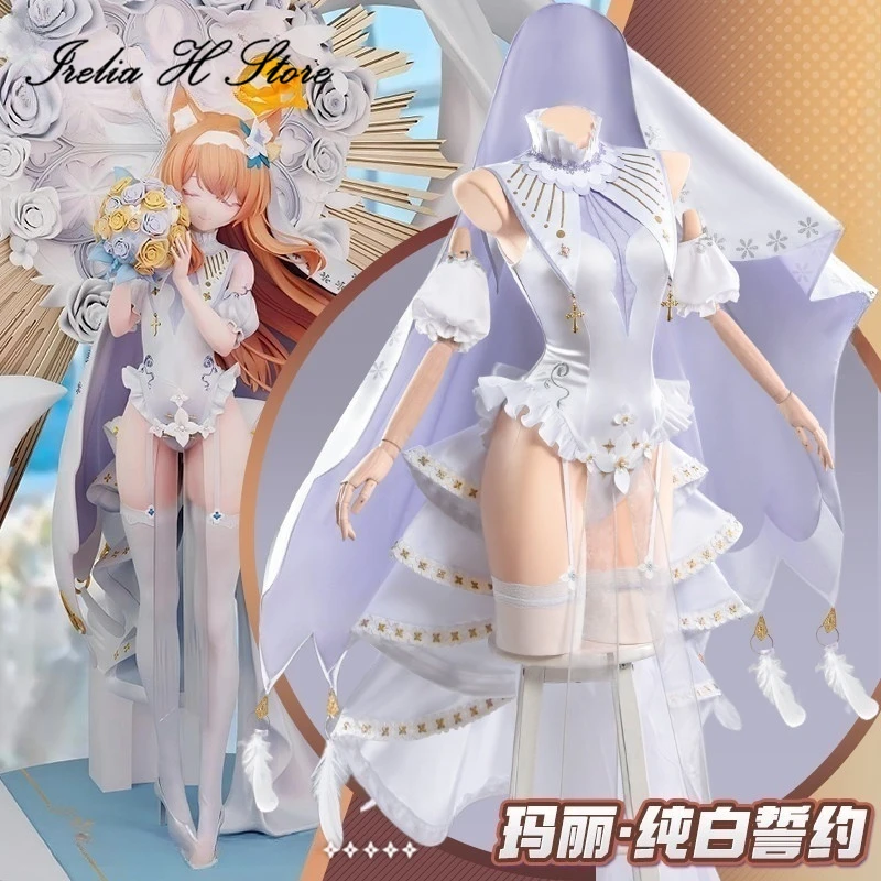 Irelia H Store archivo azul Iochi Mari disfraz de Cosplay juego Iochi Mari vestido de voto blanco puro lencería sexy sesiones de fotos privadas