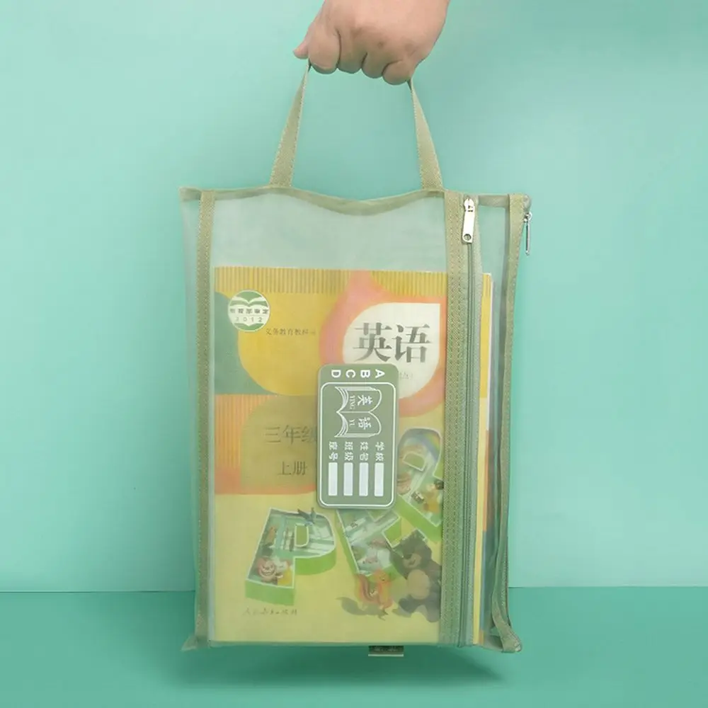 Transparent 1 Pc File Pocket Protective Student Gift Paper Zipper File Pocket Document Bag Storage Handbag A4 File Folder Bag