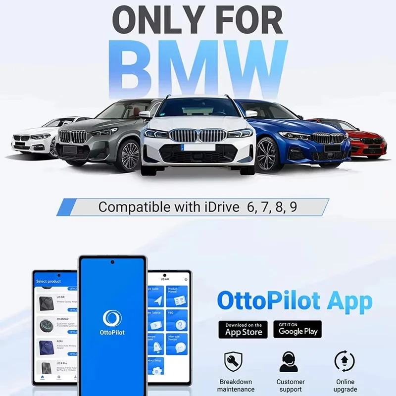 OTTOCAST OttoAiBox I3 Wireless CarPlay Snapdragon 6125 Android 13 AI Box for Netflix for BMW ID6 ID7 ID8 ID9 Car Accessories