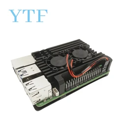 Raspberry Pi 5 Aluminum Case Metal Shell with Cooling Fan Silicone Heatsink Active Passive Cooling Radiator Cooler For RPi 5