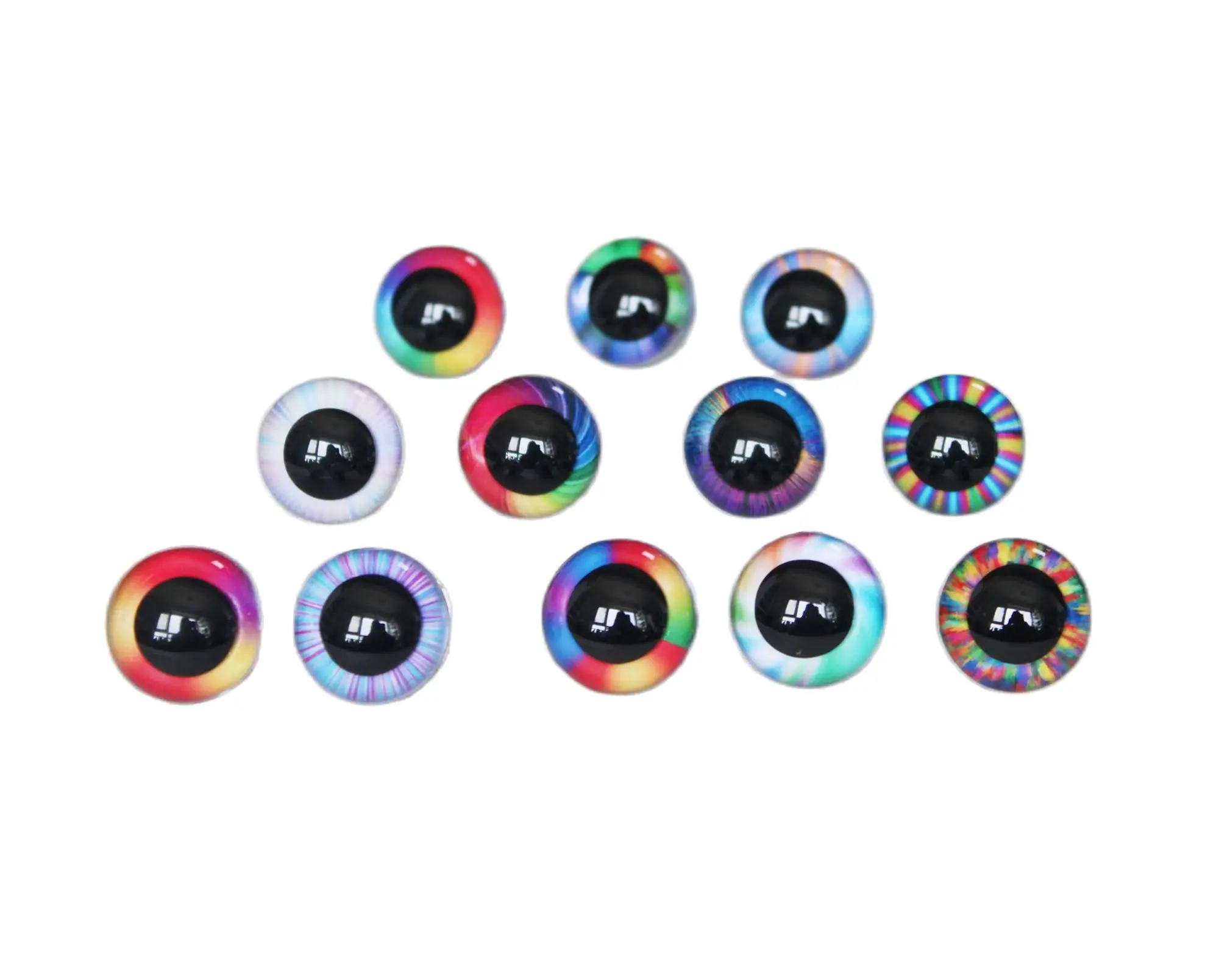 20PCS 22MM--50MM RAINBOW COLOR  round toy safety eyes +washer for plush  doll findings-size STYLE  option--R12