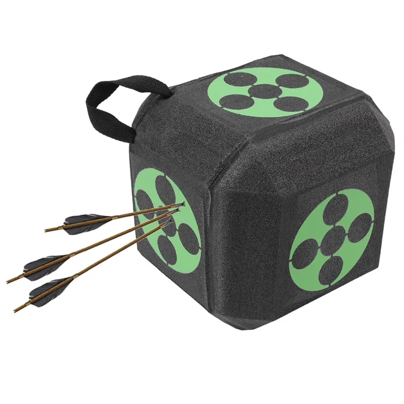 3D Archery Target Large Dice Cube 22cm Foam Arrow Target for Hunting Shooting Indoor Outdoor Archery Arrow Target with Handle