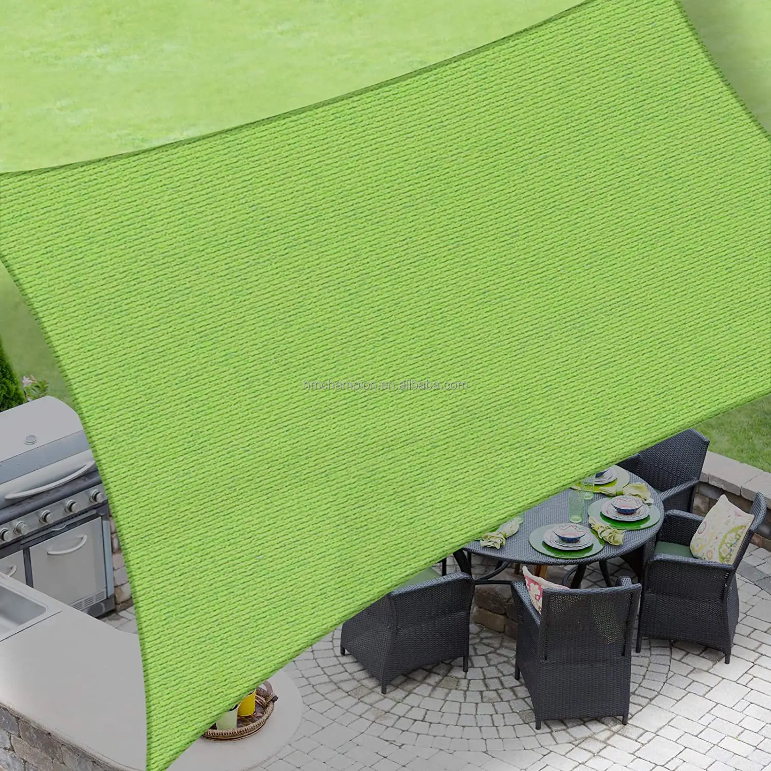 12X16ft rectangular awning breathable HDPE UV blocking awning weaving technology