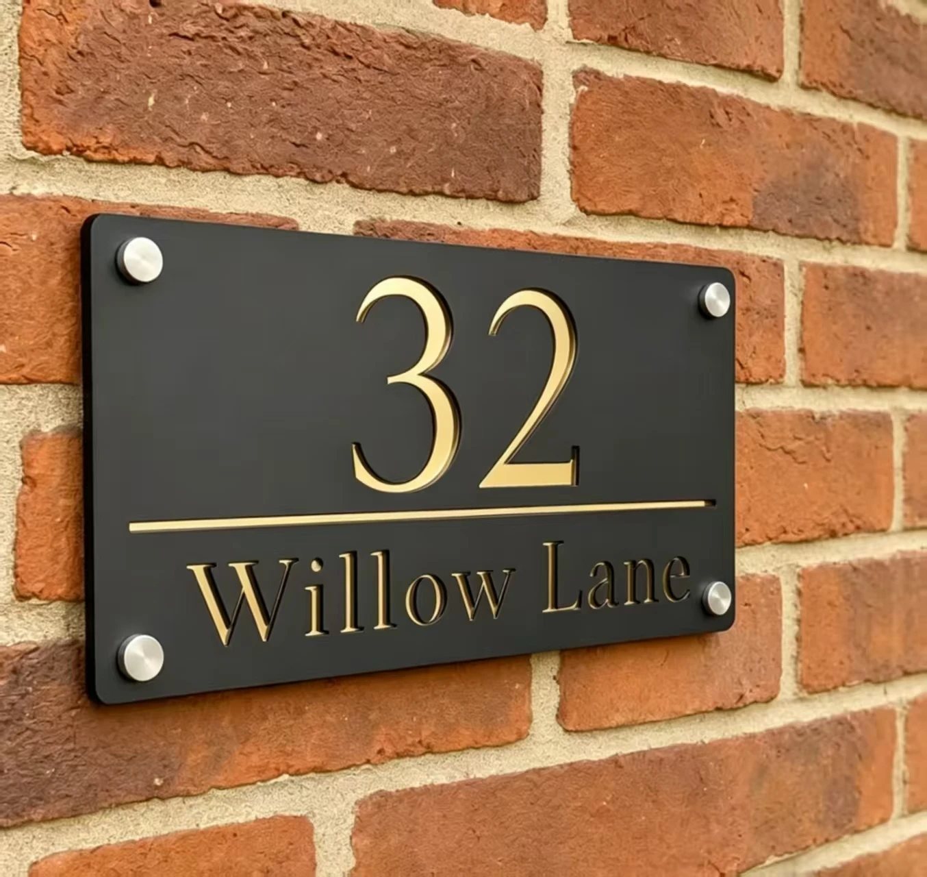 

Modern Decorative Personalized Custom Acrylic House Number Plate, Outside Address, Name, Door, Wall, Room Plaque