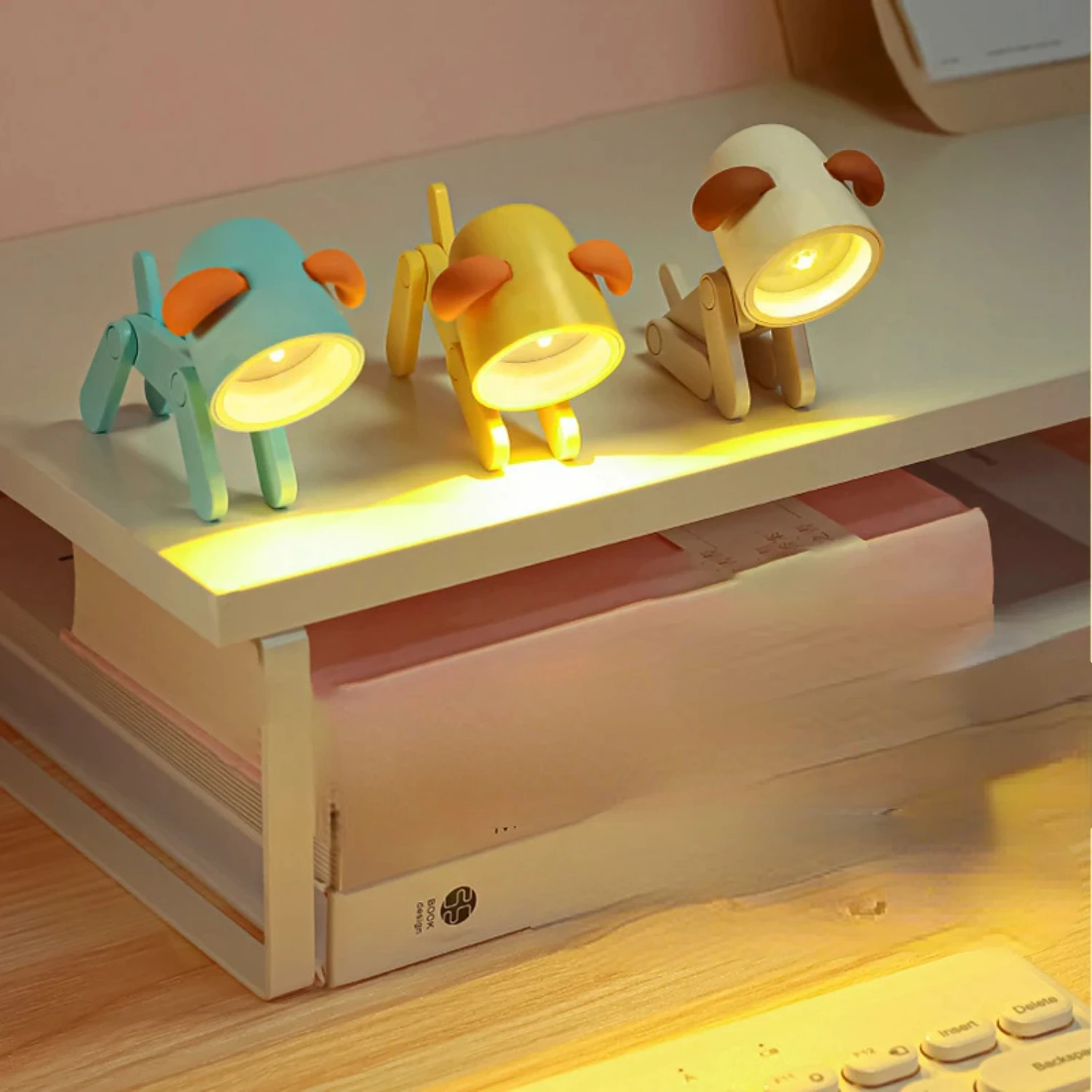 Adorable Miniature LED Night Lights with Foldable Design - Charming and Perfect Desktop and Bedroom Decoration - Ideal Holiday G