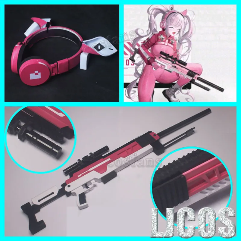 

Alice Cosplay Wig NIKKE The Goddess of Victory Light Pink hair Prop Headphone Headset NIKKE The Goddess of Victory Role Play