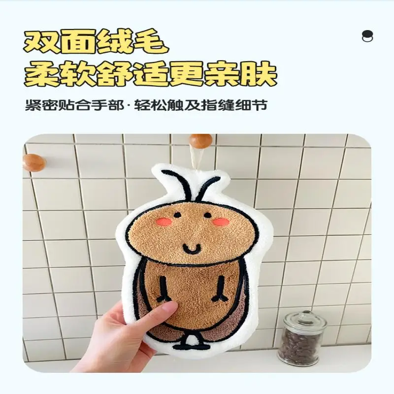 

Cartoon Hand Towel Wall Hanging Towel Thick Soft Handkerchief Rag For Kitchen Bathroom Washing Hands Cloth