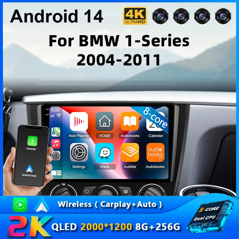 

8G 128G Android 14 Car Radio Multimedia Player For BMW 1-Series 1 Series E88 E82 E81 E87 2004-2011 Navigation Stereo GPS No 2Din