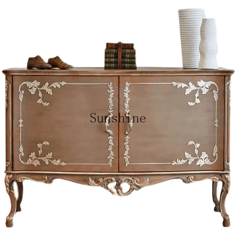 

American living room carved partition shoe cabinet home decoration storage cabinet