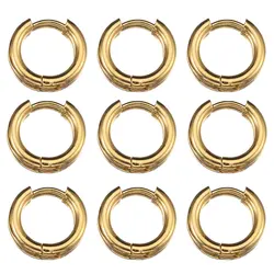 10pcs 8-14mm Stainless Steel Ear Hoop Gold Color Earring for Women Men DIY Jewelry Making Earring Punk Hiphop Piercing Accessory