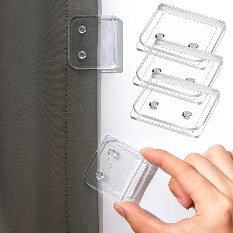 Shower Curtain Clips Holder Self Adhesive Plastic Windproof Fixer Transparent Edge Clip Indoor Anti Splash Bathroom Accessories
