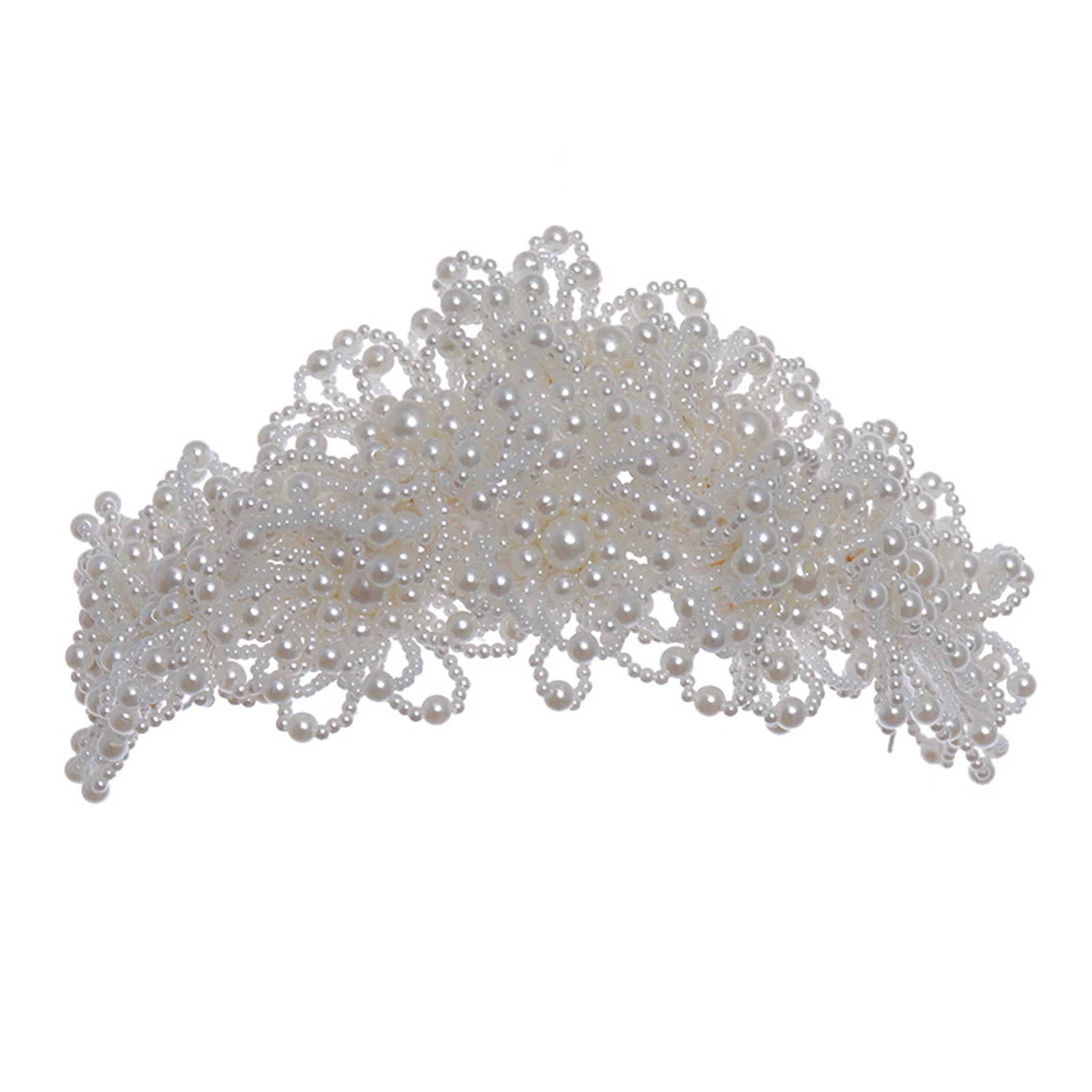 Pearl Crown Headpiece For Wedding Bridal Live Streaming Photography Dress Accessories