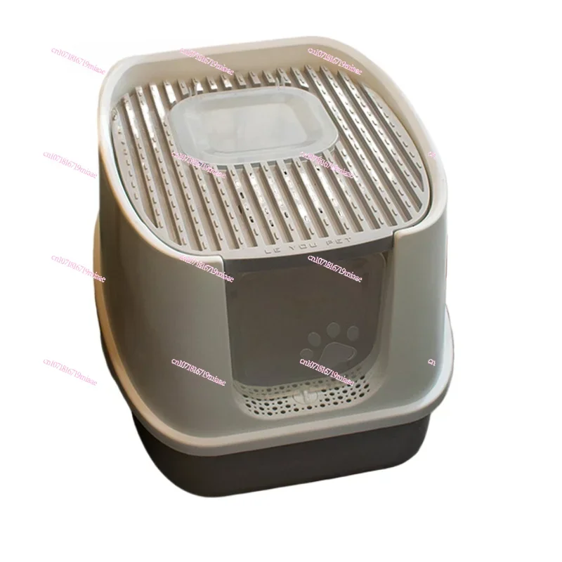 

Cat litter box Fully enclosed oversized splash-proof ejection type large shit basin litter basin toilet supplies